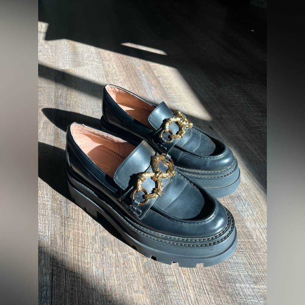 Circus by Sam Edeleman Chunky Platform Loafers with Gold Chain